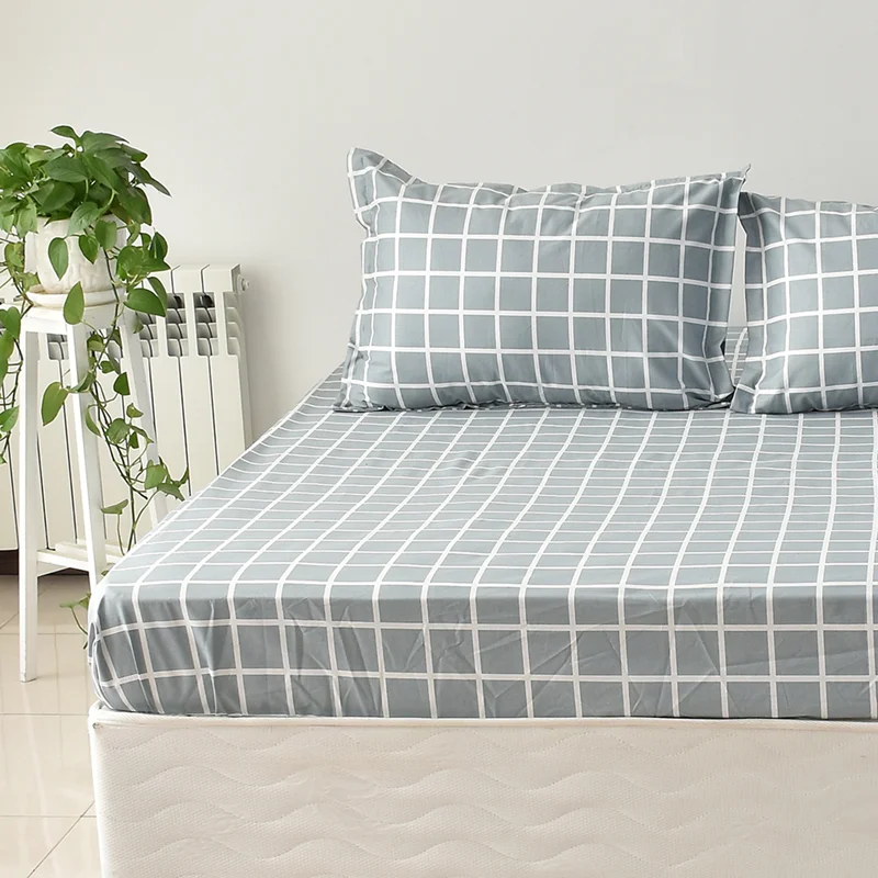 سرویس ملحفه بومرنگ مدل checked-90 یکنفره 2تکه